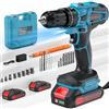 ENRIPRT Trapano Avvitatore Batteria 21V, 45Nm Max Avvitatore Batteria con 2 Batterie 2.0Ah, 25+3 Impostazione Coppia,2 Velocità,LED Luce, Avvitatore Elettrico per Riparazione, Fai da te