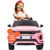 BabyCar Range Rover Evoque | Macchina per Bambini Elettrica Telecomandata 12V 2 Motori 35W | Auto Elettrica per Bambini 2 Posti con Sedile in Pelle | Licenza Ufficiale | Rosa, MP4, Occhiali-Targa