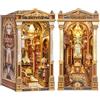 Rolife Book Nook Library of Wonders, Puzzle 3D in Legno, Kit Miniatura Fai-da-Te, Fermalibri Decorativo per Scaffali, Regalo Creativo di Natale e Compleanno per Adulti e Ragazzi