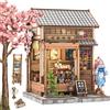 CUTEBEE Book Nook - 3D Puzzle in Stile Giapponese Kit Casa delle Bambole DIY, Decorazione per scaffale, Ideal Regalo per famiglia e amici (Sakura O kimono shop)