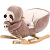 DEUBA® Bradipo di Peluche a Dondolo in Legno con Suoni Cintura di Sicurezza Giochi Infanzia Bambini Giocattolo Regalo