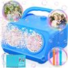 Pigipigi Kids Macchina Bolle di Sapone, Spara Bolle di Sapone Automatico, 22000+ Bolle al Minuto, 2 Velocità, Giochi da Esterno per Bambini, Compleanno Gadget Matrimonio (Blu)
