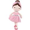 GAGAKU Morbida bambola di pezza 40 cm bambole angelo custode, regalo per battesimo per bambine, peluche portafortuna per bambini dai 3 ai 5 anni - ballerina