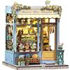 CUTEBEE Book Nook Kit - Kit Casa delle Bambine da Costruire Fai-da-Te, Casa in Miniatura DIY di Fioriture Serene, Fermalibri in Legno 3D, Decorazione Creativa per Librerie, Regali(Anna's Blue Blossom)