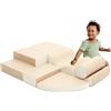 IGLU Soft Play Explorer 6 XL Cubi Montessori Blocchi per Bambini in Schiuma Set da Gioco Psicomotricità 1 Anno per attività Blocchi di Costruzione 12+ Mesi (Beige/Bianco)
