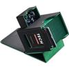 Mage Tech Commander Deck Box per MTG - Design Brevettato, Vetrina Commander, Adatta a 100 Carte Double-Sleeve, Porta Carte Magnetico da 35pt & Vassoio per Dadi - Nero/Verde
