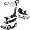 GYMAX Macchinina a Spinta 3-in-1 per Bambini, Auto a Pedali con Tettuccio Regolabile, Spazio di Stoccaggio Sotto Sedile, Giocattolo da Passeggio, Regalo per Bambini 18-36 Mesi (Bianco)