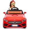 BabyCar Mercedes CLS 350 AMG | Macchina elettrica per bambini 12V 2x25W | Auto elettrica per bambini telecomandata, sedile pelle, porte apribili, MP3/USB | Licenza ufficiale | Rossa | Occhiali-Targa
