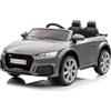 BRICOZONE Auto Elettrica Per Bambini Audi TT RS 12V Con Telecomando Parentale Licenza Ufficiale Doppio Motore 30W Luci LED MP3 USB Porte Apribili (Grigio)