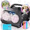 Pigipigi Kids Macchina Bolle di Sapone Bambini, Spara Bolle di Sapone Automatico, 22000+ Bolle al Minuto, 2 Velocità, Giochi da Esterno per Bambini, Compleanno Gadget Matrimonio (Nero)