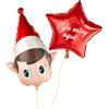 OH YEAH - Set Palloncino Foil Testa Elfo Magico + Stella di Natale con frase - Decorazione Festiva con Elfi - Accessori Natalizi - Complementi per Feste, Casa e Scuole - Design Unico