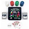 MAGIC SELECT Gioco di Poker da Tavolo. Set Poker Texas Holdem Portatile. Poker Completo 100 Fiches, 2 Mazzi di Carte, Bottone Dealer, in Scatola Metallica. Kit Poker per Casa, Feste, etc
