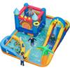 COSTWAY Castello Gonfiabile per Bambini, Grande Parco Acquatico per Bambini con Piscina, Scivolo, Parete d'Arrampicata, Palline Oceaniche e Gioco degli Anelli, per Bambini 3-12 Anni