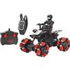 Generico Quad Radiocomandato con Pilota con Luci Giocattolo Acrobatico Drift 360° Spinning Action Telecomandato ATV Quadbike con Doppio Telecomando Macchina Telecomandata 4x4 Cross Super Quad Esterni e Interni