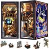 Fsolis DIY Book Nook, Casa delle Bambole Con Copertura Antipolvere, Miniatura Diorama Book Nook Kit con Luce LED, 3D Modellazione in Legno(The Nebula Rest Room)