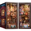 CUTEBEE DIY Book Nook Kit fai da te per casa delle bambole con luce LED, kit fai da te in miniatura, fermalibri per arte in legno, kit per adulti per costruire regali (The Long Goodbye)