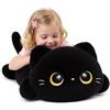 Mewaii Simpatico cuscino di peluche per gatti neri Kawaii, gatto nero, peluche Squishy, cuscino in peluche per bambini e ragazze (20 pollici)