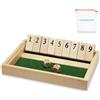VingaHouse Shut The Box Classico Gioco da Tavolo in Legno, Gioco di Dadi Giocattolo da Viaggio Gioco da Tavolo Dadi con Borsa per Conservazione Adatto per l'allenamento di Logica Matematica Regalo per Bambini