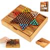 Logica Giochi - Dama Cinese - Gioco da Tavolo in Legno - Gioco Strategico Multigiocatore - Scatola Richiudibile