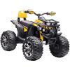 HOMCOM 12V Quad Elettrico per Bambini 3-5 Anni 3-8km/h, Auto Elettrica per Bambini con Doppi Motori, Ruote Larghe, Batteria 10AH, Musica, MP3, USB, Scheda TF, Fari e Pedale, 100x65x73 cm, Giallo