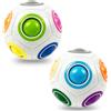 EACHHAHA Magic Rainbow Ball Pallone Arcobaleno Set di 2 Puzzle 3D Riempitivo per Calza di Natale, Giochi di Intrattenimento per Bambini e Giocattoli di Decompressione per Adulti (Bianco)
