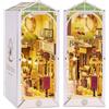 Rolife Book Nook Kit Puzzle in legno 3D fai da te Libro Nook Miniature da Costruire Modellismo da Costruire Adulti Casa delle Bambole Fermalibri Decor con Mobili e Accessori (Sunshine Town)