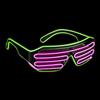 Balinco Occhiali LED con 3 modalità di flash - perfetti come DJ Techno | Festival | Halloween | Carnevale | Fasching come complemento per l'outfit o il costume (Neon Verde/Rosa)