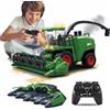 PENGBU RC Mietitrebbia giocattolo,2 in 1 Mietitrebbia Telecomandata con spruzzatura, luce e suono, regalo per bambini Age 3 4 5 6