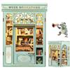 Fsolis Book Nook, Casa delle bambole con luce LED, decorazione per la casa e la libreria, il miglior regalo per adolescenti(Muse Bookstore)