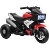HOMCOM Moto Elettrica per Bambini 3-5 Anni 6V (max. 25kg), Velocità 3km/h, Motorino Elettrica per Bimbi con 3 Ruote, Luci e Suoni, Rosso, 86x42x52cm