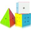 EACHHAHA 3 pezzi Speed Cube set,Cubo di Magico 3x3 2x2 Cubo di Piramide,Fluidità professionale,Elevata tolleranza ai guasti,Buono per allenamento in gara, regalo di compleanno(Non sticker)