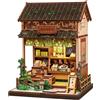 Fsolis Book Nook Japan, Kit di Manualità per Adulti, Puzzle in Legno 3D, Casa delle Bambole Giapponese Fai-da-Te, Decorazione per Librerie, Regalo (Kanmi-dokoro Kurihara)