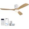 Sofucor Smart Ventilatore da Soffitto con Luce, Legno Massello, Alexa/APP
