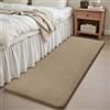 Sour Lemon Tappeto per soggiorno, 60 x 120 cm, beige scuro, soffice tappeto da comodino a pelo corto, antiscivolo, lavabile, moderno, per camera dei bambini, camera da letto, corridoio e ingresso