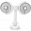 Brrnoo Ventilatore da Tavolo a Doppia Testa Ventilatore da Tavolo a Doppia Testa a con Clip Rotazione a 360° 4 velocità Altezza Regolabile Morsetto per Luce