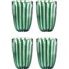 Guzzini Set 4 Bicchieri da Bibita Acqua Bevanda Dolcevita 12390069 Trasparente Verde Smeraldo Plastica Biologica 470cc