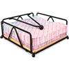 Fonyet Portatovaglioli in Metallo con piedistallo in Legno 17,8 x 17,8 x 6,8 cm Porta tovaglioli da Tavolo con Braccio a Tensione ponderata per Cucina, Ristorante, Picnic (Nero)