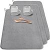 Xuyyicao 3 tappetini per scolapiatti in microfibra XXL, 61 x 43,2 cm, assorbenti, grandi scolapiatti per caffè, mensole, sotto il lavandino, piani di lavoro (grigio)