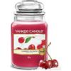 Yankee Candle Candela Profumata | Cherries on Snow Grande Barattolo | Candele a Lunga Durata: fino a 150 Ore | Regali di Natale Perfetti per Donne
