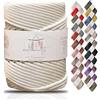 Makromecity, Cordoncino in poliestere macramè di alta qualità, 5 mm x 94,8 m, 5 mm, in polipropilene, macramè, uncinetto, macramè, per appendere alla parete, borse, sottopiatti, tappeti (ecru), 5 mm