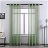 DONREN Tende velate con occhielli, 2 pannelli, in finto lino, per soggiorno e camera da letto, 240 cm, colore: salvia