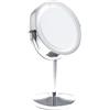 TUKA-i-AKUT TUKA LED Specchio per Trucco Senza Fili, 5x ingrandimento, Doppio Specchio Illuminato al rasatura/make-up, Cosmetico Specchio con Luci, 2 facciate: normale e ingrandimento, TKD3145-5x