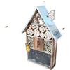 Relaxdays Casetta per Insetti in Legno, Tetto in Metallo Resistente alle intemperie, Altezza 48 x Larghezza 31 x profondità 10 cm, casetta per Insetti da Appendere, fiammata