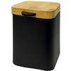 Relaxdays Secchio cosmetici da parete, 3l, chiusura morbida, secchio interno, metallo, cestino quadrato, nero naturale