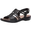Clarks Women's Leisa Janna Sandal, Black Leather, 12 M US