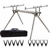 KiBcsLic Reggicanna Telescopico Stabile Reggicanna Regolabile Resistente Alla Ruggine Cavalletto da Pesca per Surfcasting