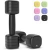 Sportneer Set di manubri regolabili da donna, set da 2 manubri da 1 a 2,5 kg, set di manubri regolabili 4 in 1, attrezzi per il fitness per la casa, per l'allenamento della forza, regalo (Nero)
