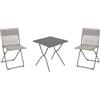 Lafuma Set tavolo balcony colorblock titane 70x70 cm + 2 sedie terre