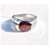 Artik Jewels Naturale Granato Gemma Con 14K Placcato Oro Bianco Anello Argento per Uomo AJ786