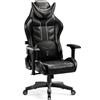 Diablo X- Ray Gaming Armchair Poltrona da ufficio 4D Braccioli Design ergonomico Similcuoio Perforazione Funzione dondolo King Size Nero-Grigio